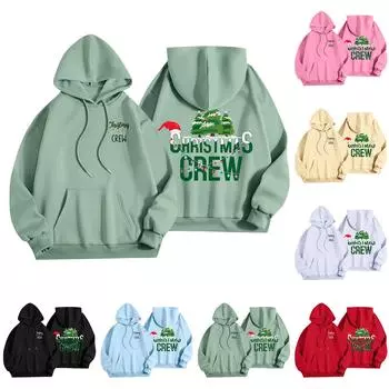 Женская мода, легкий женский свитер с длинными рукавами и карманами, рождественская толстовка с капюшоном XXXL зелёный