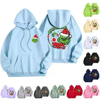 Женская мода, легкий женский свитер с длинными рукавами и карманами, рождественская толстовка с капюшоном XXL