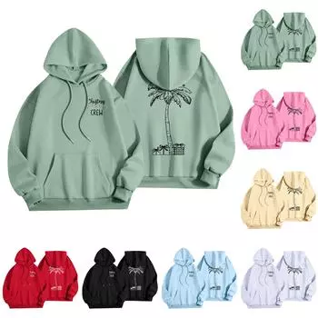 Женская мода, легкий женский свитер с длинными рукавами и карманами, рождественская толстовка с капюшоном L красный