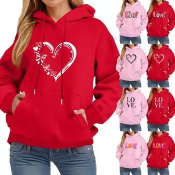 Женская мода, легкий женский свитер с длинными рукавами и карманами, толстовка с капюшоном в стиле регби XL красный