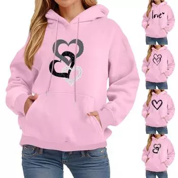 Женская мода, легкий женский свитер с длинными рукавами и карманами, толстовка с капюшоном в стиле регби S розовый