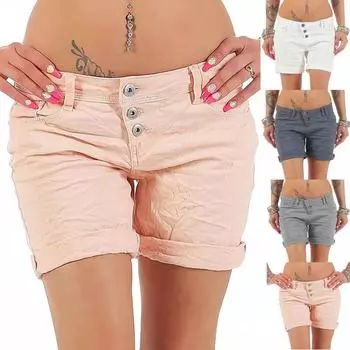 Женская мода, летние повседневные однотонные брюки с завязками и карманами, тонкие шорты L