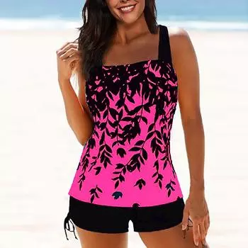 Женская мода, летний сексуальный принт, бикини из двух частей, пляжный женский купальник S