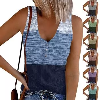 Женская мода, летний сексуальный жилет без рукавов в полоску на пуговицах, топ XXXL