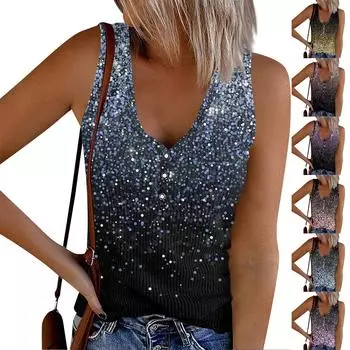 Женская мода, летний сексуальный жилет без рукавов в полоску на пуговицах, топ XXXL синий