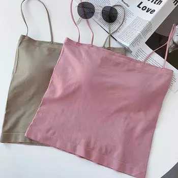 Женская мода летняя мягкая майка сексуальная бесшовная майка на тонких бретельках One Size белый