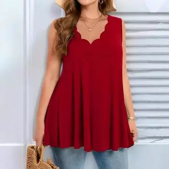 Женская мода лето плюс размер повседневный V-образный вырез без рукавов жилет топ 1XL темно-синий