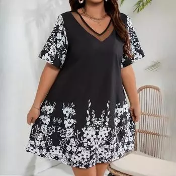 Женская мода лето весна однотонный принт без рукавов с круглым вырезом и высокой талией повседневные платья XL белый