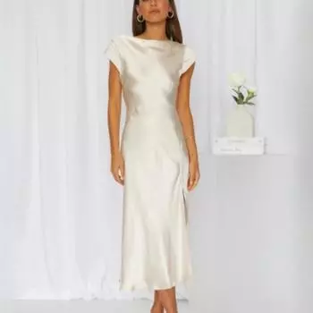 Женская мода лето весна однотонный принт V-образный вырез тонкий повседневные платья S чёрный