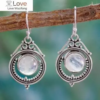 Женская мода лунный камень серьги висячие серьги свадебные украшения подарки