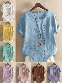 Женская мода Маленькая птичка алфавит напечатанная футболка с коротким рукавом свободная хлопковая рубашка повседневная свободная летняя блузка топы больших размеров S розовый