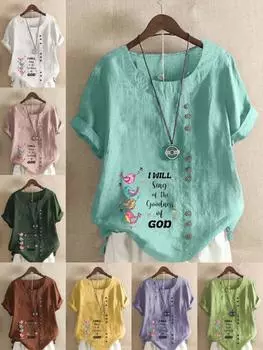 Женская мода Маленькая птичка алфавит напечатанная футболка с коротким рукавом свободная хлопковая рубашка повседневная свободная летняя блузка топы больших размеров S розовый