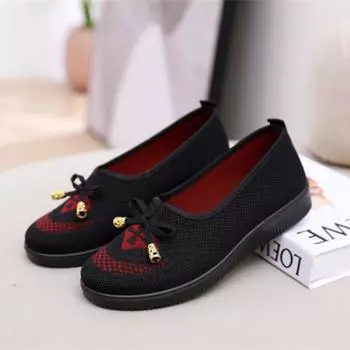 женская мода милые большие размеры черные сетчатые дышащие весенние туфли без застежек на плоской подошве женские повседневные удобные летние ретро-лоферы ba318 34