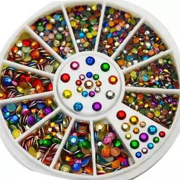 Женская мода многоцветные наклейки для дизайна ногтей DIY маникюр советы украшения колеса