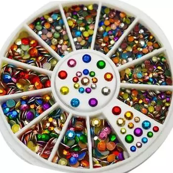 Женская мода многоцветные наклейки для дизайна ногтей DIY маникюр советы украшения колеса