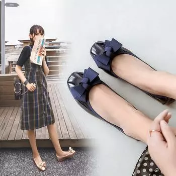 Женская мода, мягкие роликовые туфли с бантом, балетные туфли на плоской подошве. 34 чёрный