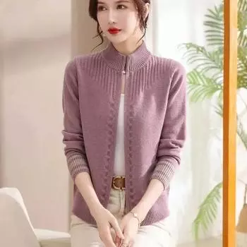 Женская мода на молнии вязаный свитер пальто повседневный осенне-зимний свободный кардиган свитер куртка женское пальто XXXL