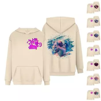 Женская мода на плечах пуловер с длинным рукавом толстовка с капюшоном L чёрный