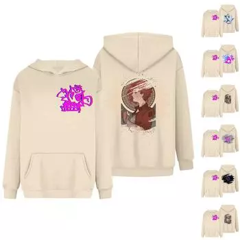 Женская мода на плечах пуловер с длинным рукавом толстовка с капюшоном L бежевый