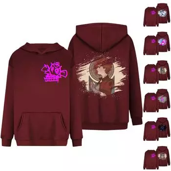 Женская мода на плечах пуловер с длинным рукавом толстовка с капюшоном L бежевый