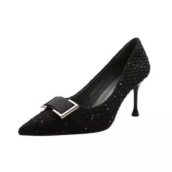 Женская мода на высоком каблуке, женские новые остроносые туфли-лодочки на шпильках, сексуальные туфли с неглубоким носком, женские темпераментные свадебные туфли 35