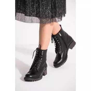 Женская мода Натуральная кожа Черные кожаные сапоги Повседневная обувь
