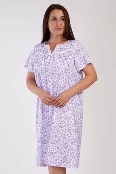 Женская мода ночная рубашка большого размера плюс размер сиреневая ночная рубашка с коротким рукавом