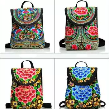 Женская мода новая сумка с вышивкой небольшой рюкзак с вышивкой красный