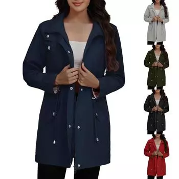 Женская мода, новая утягивающая куртка с капюшоном и хардшеллом, женская повседневная куртка L армия зеленый