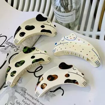 Женская мода, новая заколка для волос с акриловой ручкой в виде щенка, простая заколка для волос с изображением мультяшного животного, чесалки для волос, заколка для головы собаки-далматинца