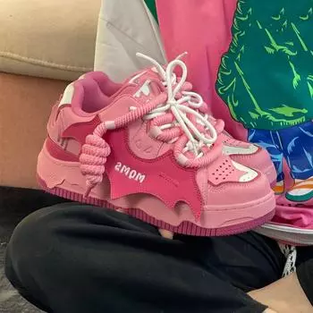 Женская мода, новые универсальные повседневные нескользящие туфли на толстой подошве 36 розовый