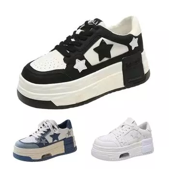 Женская мода, новые универсальные повседневные нескользящие туфли на толстой подошве 35 чёрный