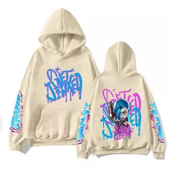 Женская мода O-образный вырез с длинным рукавом и принтом, толстовка с капюшоном L бежевый