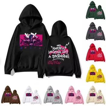 Женская мода O-образный вырез с длинным рукавом и принтом, толстовка с капюшоном L бежевый