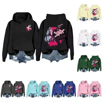 Женская мода O-образный вырез с длинным рукавом и принтом, толстовка с капюшоном L бежевый