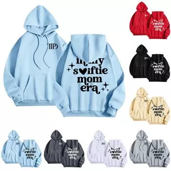 Женская мода O-образный вырез с длинным рукавом и принтом, толстовка с капюшоном L бежевый