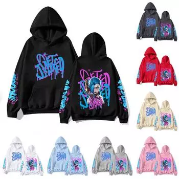 Женская мода O-образный вырез с длинным рукавом и принтом, толстовка с капюшоном L бежевый