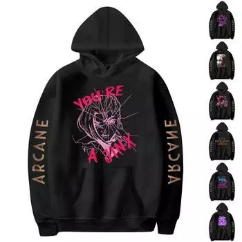 Женская мода O-образный вырез с длинным рукавом и принтом, толстовка с капюшоном L синий