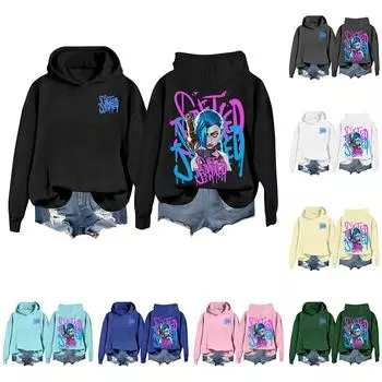 Женская мода O-образный вырез с длинным рукавом и принтом, толстовка с капюшоном XXL розовый