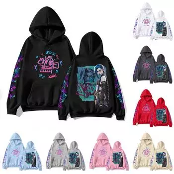 Женская мода O-образный вырез с длинным рукавом и принтом, толстовка с капюшоном XXL чёрный