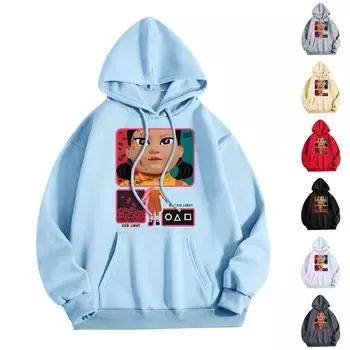 Женская мода O-образный вырез с длинным рукавом и принтом, толстовка с капюшоном L бежевый