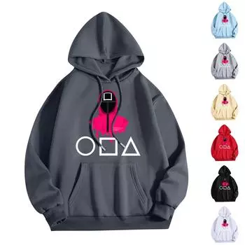 Женская мода O-образный вырез с длинным рукавом и принтом, толстовка с капюшоном L бежевый