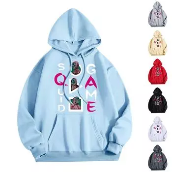 Женская мода O-образный вырез с длинным рукавом и принтом, толстовка с капюшоном L бежевый