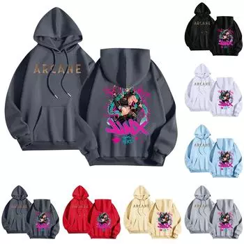 Женская мода O-образный вырез с длинным рукавом и принтом, толстовка с капюшоном XXXL красный