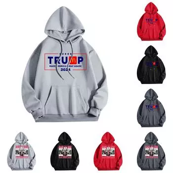 Женская мода O-образный вырез с длинным рукавом и принтом, толстовка с капюшоном L темно-фиолетового