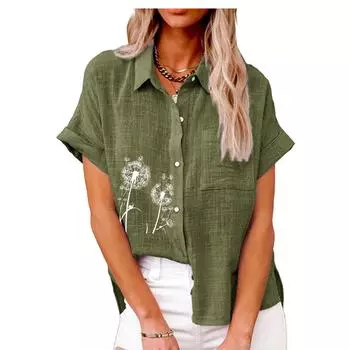 Женская мода, однотонная футболка, летняя и осенняя футболка с коротким рукавом на пуговицах, женская повседневная футболка с воротником с лацканами, свободные блузки S белый