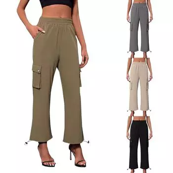 Женская мода, однотонная рабочая одежда с высокой талией, брюки Nine Minute L