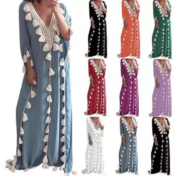 Женская мода, однотонное мусульманское вечернее платье среднего размера больших размеров, платье F чёрный