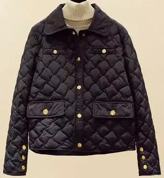 Женская мода однотонные повседневные ромбовидные утолщенные теплые парки зимние однобортные винтажные куртки Y2K All Match свободные пальто XXL белый