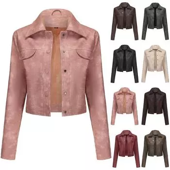 Женская мода однотонный карманный кардиган повседневная свободная куртка пальто L бежевый